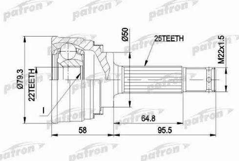 Patron PCV1047 - Joint Kit, drive shaft autospares.lv