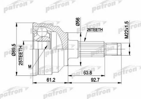 Patron PCV1059 - Joint Kit, drive shaft autospares.lv