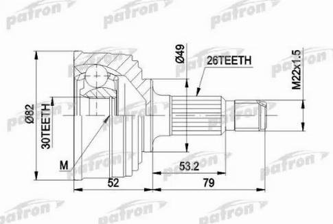 Patron PCV1054 - Joint Kit, drive shaft autospares.lv