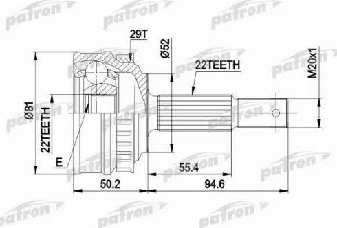 Patron PCV1056 - Joint Kit, drive shaft autospares.lv