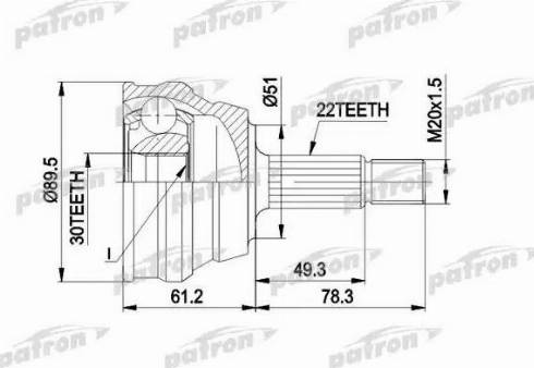 Patron PCV1050 - Joint Kit, drive shaft autospares.lv