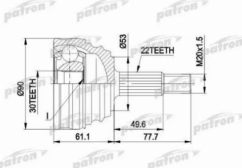 Patron PCV1009 - Joint Kit, drive shaft autospares.lv