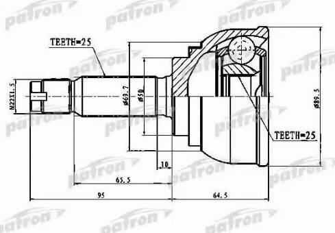 Patron PCV1012 - Joint Kit, drive shaft autospares.lv