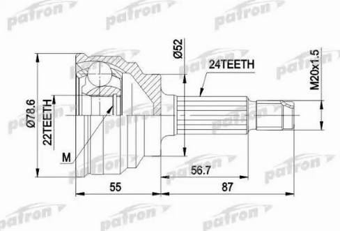 Patron PCV1024 - Joint Kit, drive shaft autospares.lv