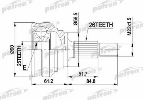 Patron PCV1025 - Joint Kit, drive shaft autospares.lv