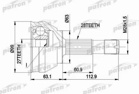 Patron PCV1020 - Joint Kit, drive shaft autospares.lv