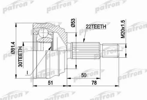 Patron PCV1021 - Joint Kit, drive shaft autospares.lv