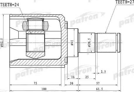 Patron PCV1105 - Joint Kit, drive shaft autospares.lv