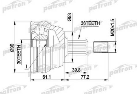 Patron PCV1189 - Joint Kit, drive shaft autospares.lv