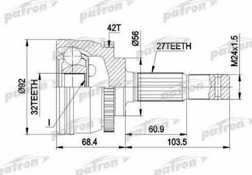 Patron PCV1173 - Joint Kit, drive shaft autospares.lv