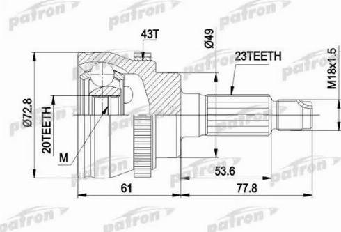 Patron PCV1394 - Joint Kit, drive shaft autospares.lv