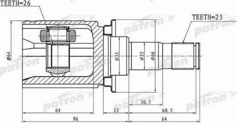 Patron PCV1397 - Joint Kit, drive shaft autospares.lv