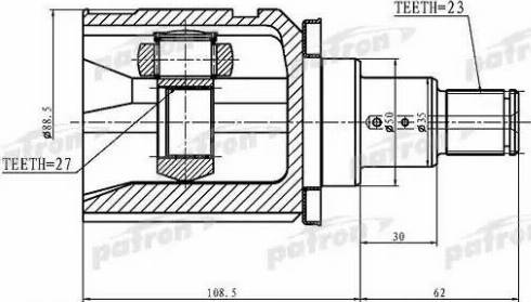 Patron PCV1362 - Joint Kit, drive shaft autospares.lv