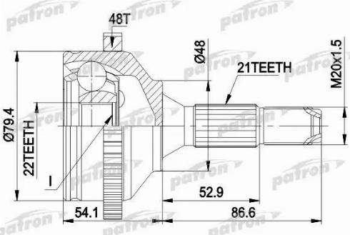 Patron PCV1382 - Joint Kit, drive shaft autospares.lv