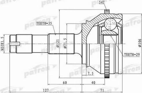 Patron PCV1334 - Joint Kit, drive shaft autospares.lv