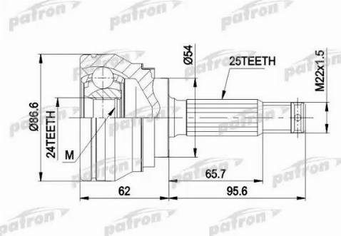 Patron PCV1332 - Joint Kit, drive shaft autospares.lv