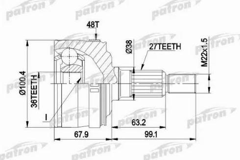 Patron PCV1373 - Joint Kit, drive shaft autospares.lv