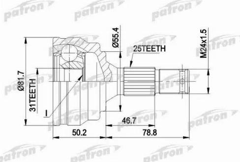 Patron PCV1259 - Joint Kit, drive shaft autospares.lv