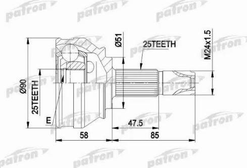 Patron PCV1258 - Joint Kit, drive shaft autospares.lv