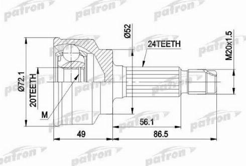 Patron PCV1261 - Joint Kit, drive shaft autospares.lv