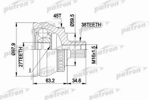 Patron PCV1267 - Joint Kit, drive shaft autospares.lv