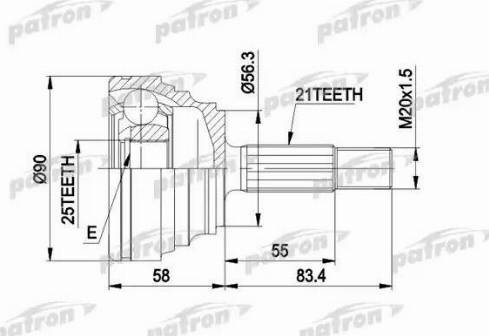 Patron PCV1204 - Joint Kit, drive shaft autospares.lv