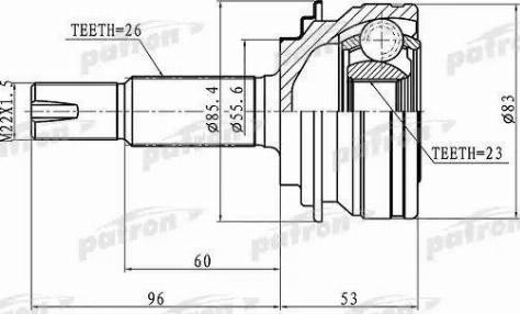 Patron PCV1219 - Joint Kit, drive shaft autospares.lv