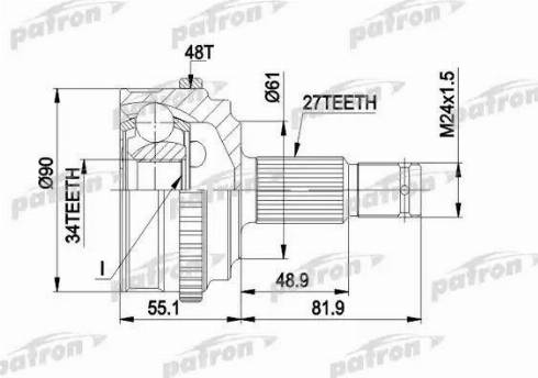 Patron PCV1222 - Joint Kit, drive shaft autospares.lv