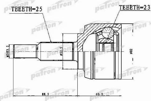 Patron PCV1767 - Joint Kit, drive shaft autospares.lv