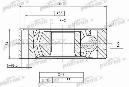 Patron PCV1787 - Joint Kit, drive shaft autospares.lv