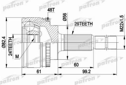 Patron PCV3445 - Joint Kit, drive shaft autospares.lv