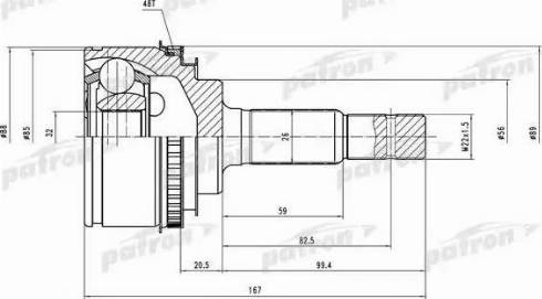 Patron PCV2025 - Joint Kit, drive shaft autospares.lv