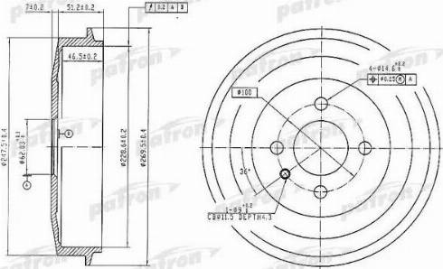 Patron PDR1034 - Brake Drum autospares.lv