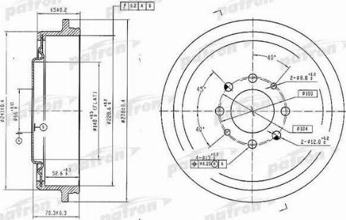 Patron PDR1156 - Brake Drum autospares.lv