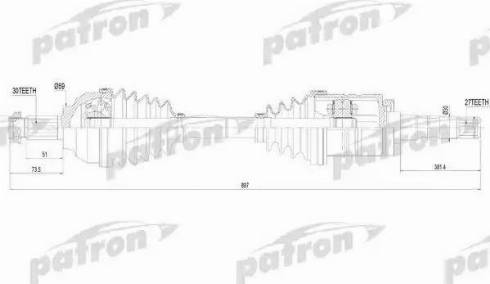 Patron PDS4621 - Drive Shaft autospares.lv