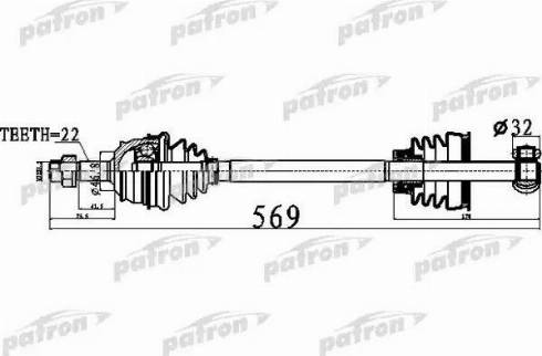 Patron PDS0484 - Drive Shaft autospares.lv