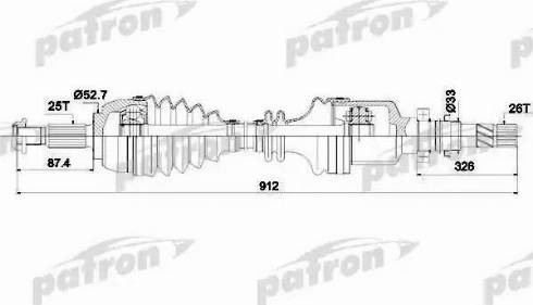 Patron PDS0436 - Drive Shaft autospares.lv