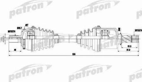 Patron PDS0438 - Drive Shaft autospares.lv