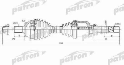 Patron PDS0427 - Drive Shaft autospares.lv