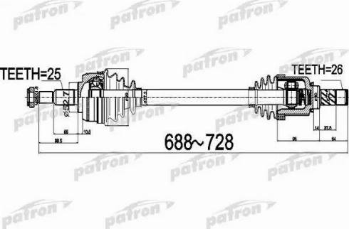 Patron PDS0529 - Drive Shaft autospares.lv