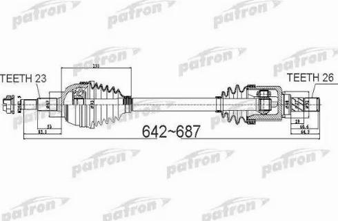 Patron PDS0524 - Drive Shaft autospares.lv