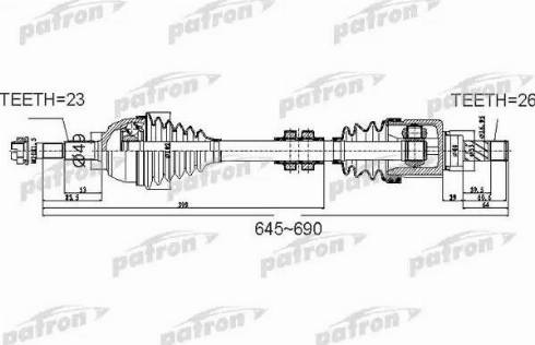 Patron PDS0526 - Drive Shaft autospares.lv