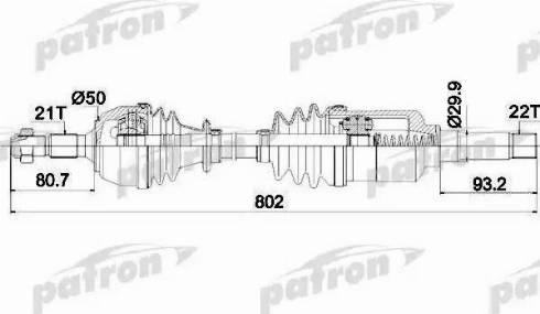 Patron PDS0081 - Drive Shaft autospares.lv