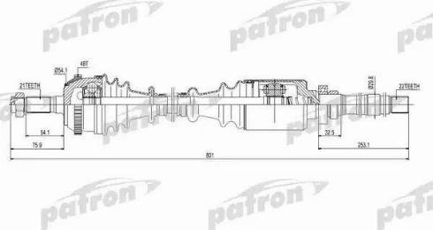 Patron PDS0072 - Drive Shaft autospares.lv