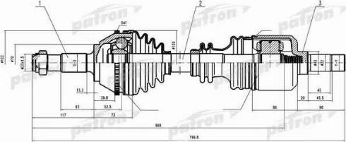 Patron PDS0160 - Drive Shaft autospares.lv