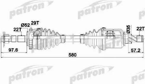 Patron PDS0347 - Drive Shaft autospares.lv