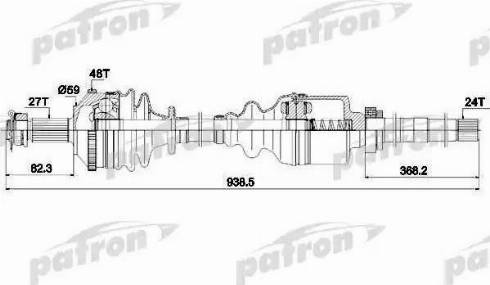 Patron PDS0336 - Drive Shaft autospares.lv