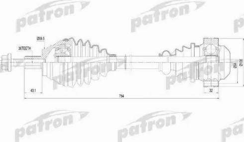 Patron PDS0255 - Drive Shaft autospares.lv