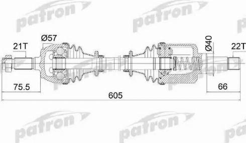 Patron PDS1062 - Drive Shaft autospares.lv