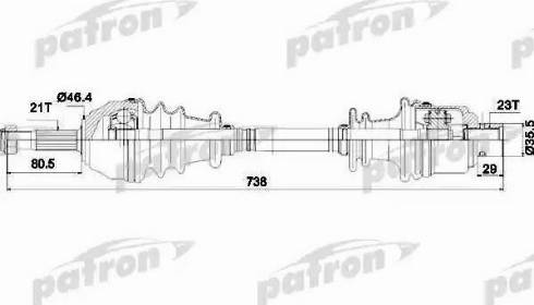 Patron PDS1075 - Drive Shaft autospares.lv